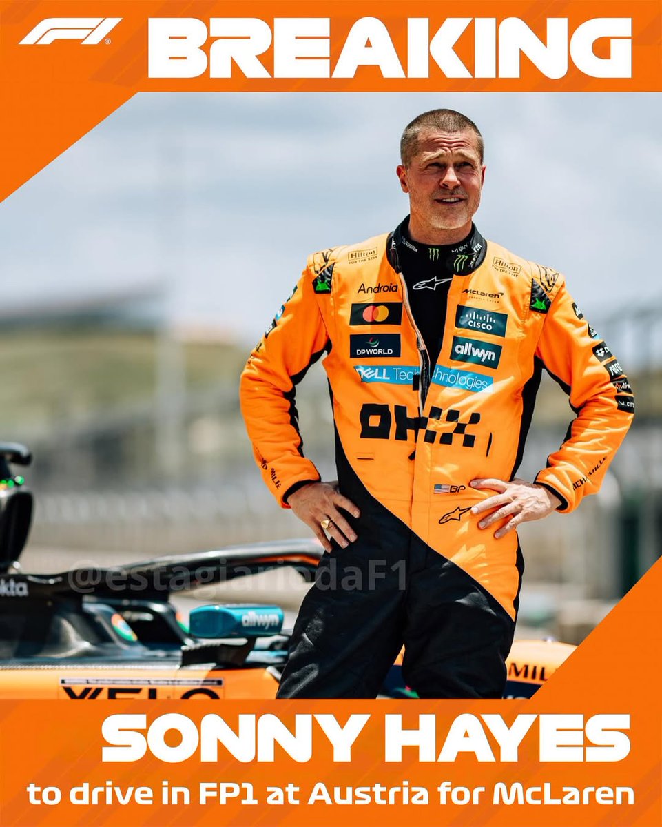 Formulando_F1's tweet photo. Sonny Hayes pilotou a McLaren hoje no Circuito das Américas!

Siga o Formulando:
https://t.co/m84zkZEvCe

 #f1 #f1podcast #formulando #formula1 #f1movie https://t.co/sY6aC61jmY