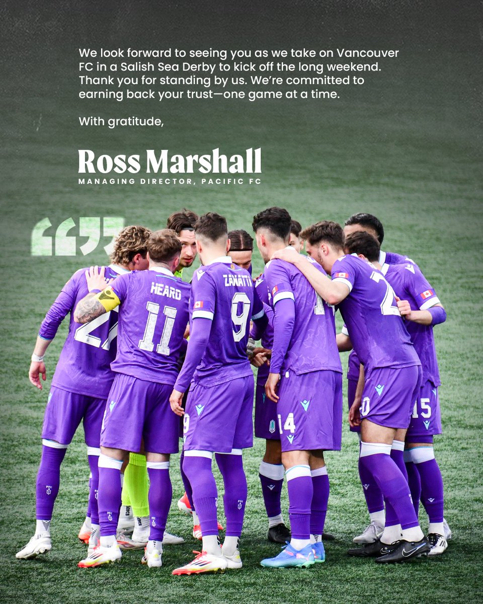 A letter from Ross Marshall.

Our Managing Director shares his thoughts as we celebrate the announcement of our Downtown Victoria debut, reflect on a challenging start to the season, and look ahead to new reinforcements on the way. 

Thank you for your continued support. 💜