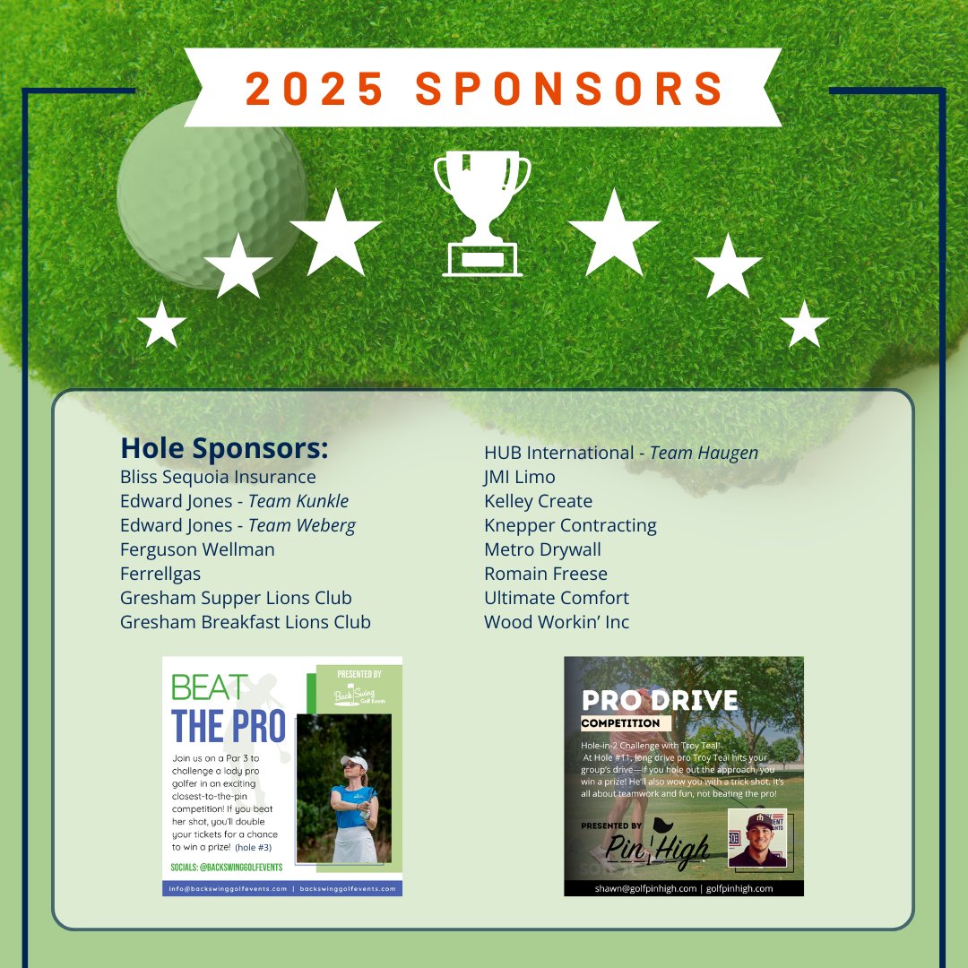 OLSHF (@olshf_official) on Twitter photo Huge thanks to the 32 teams who joined us at the 2025 Annual Golf Classic at Langdon Farms! Special shoutout to our sponsors— <a href="/AUWInvitational/">Applied Underwriters Invitational</a>, HUB Intl, <a href="/FergusonWellman/">To Coin a Phrase</a>, <a href="/LovesTravelStop/">Love's Travel Stops</a>, <a href="/chiroone/">Chiro One</a>, all our hole sponsors, contest partners, and great volunteers! Huge thanks to the 32 teams who joined us at the 2025 Annual Golf Classic at Langdon Farms! Special shoutout to our sponsors— <a href="/AUWInvitational/">Applied Underwriters Invitational</a>, HUB Intl, <a href="/FergusonWellman/">To Coin a Phrase</a>, <a href="/LovesTravelStop/">Love's Travel Stops</a>, <a href="/chiroone/">Chiro One</a>, all our hole sponsors, contest partners, and great volunteers!