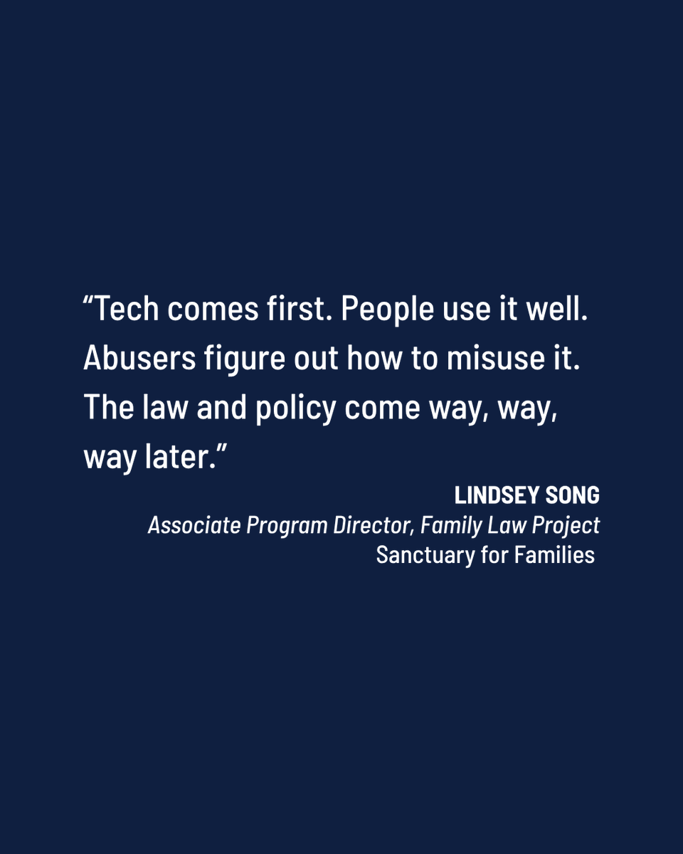 SFFNY's tweet image. At Sanctuary, we know that tech-facilitated abuse (TFA) is a growing form of intimate partner violence in which abusers exploit digital tools to stalk, control, and harass survivors. We also know it can be difficult for survivors to get help for TFA.
As technology rapidly…