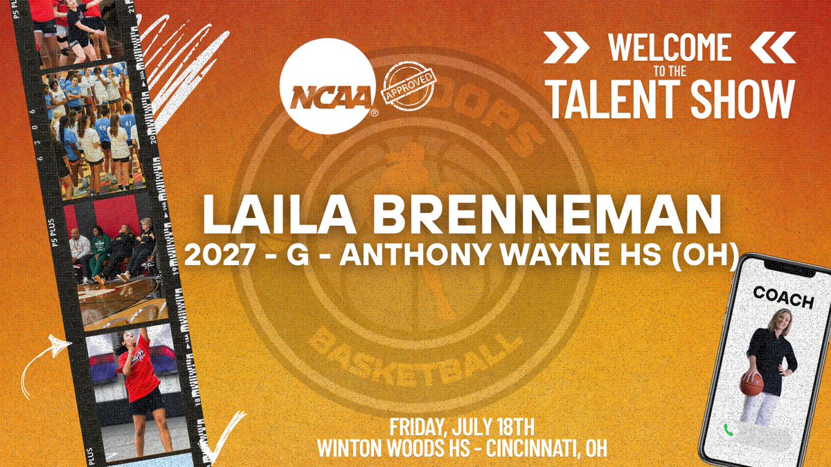 We are happy to welcome <a href="/LailaBrenneman/">Laila Brenneman</a> to the Talent Show in Cincinnati in July!

An opportunity for extra college exposure in front of coaches from all levels!

🗓️ Friday, July 18th
⏰ 8 AM
📍 Winton Woods HS (Cincinnati)

Secure your spot today:

shehoopsbasketball.sportngin.com/register/form/…