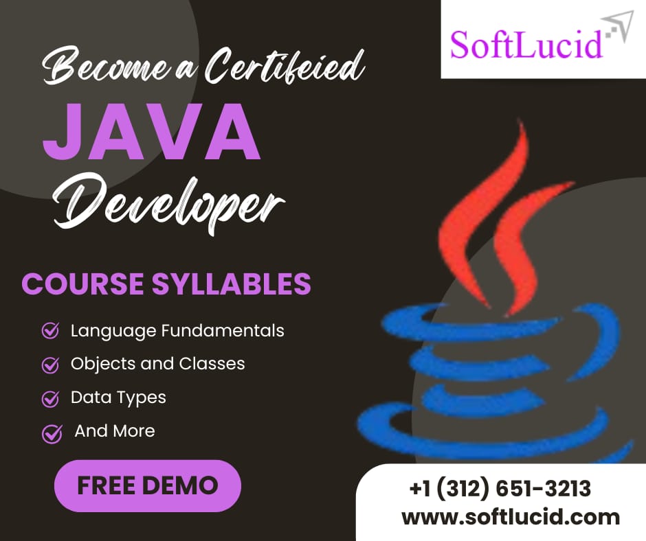 Softlucid_'s tweet image. Dreaming of a career in Java? ☕ Get certified with SoftLucid’s live, project-based training. Real instructors. Real projects. Real certification. Enroll now! #JavaCertification #SoftLucid