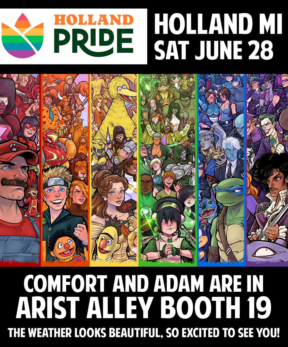 ComfortAndAdam's tweet image. We are headed to #hollandPRIDE this Saturday in #kollenpark in #hollandmi put on by the 

Last week we had to drop out of #grpride because of the heat, but it looks like PERFECT weather for festival! 

So freaking excited to see you all there, everything starts at 1pm!

#pride