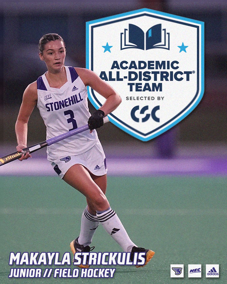 GoStonehill's tweet image. .@Stonehillfh's Makayla Strickulis and Julieta D’Antonio Named to CSC Academic All-District® At-Large Team stonehillskyhawks.com/news/2025/6/25…
#GoHill | #NECFH