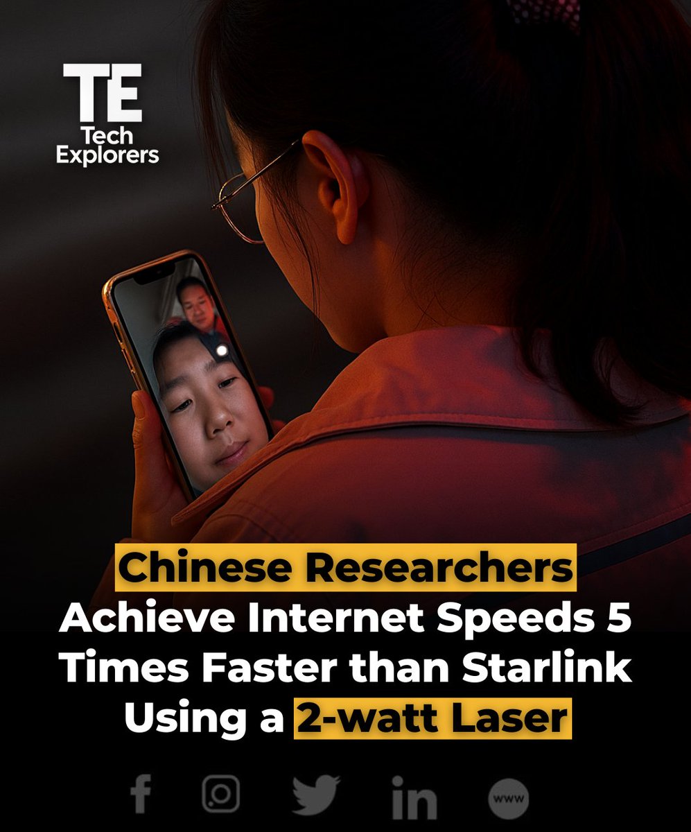 themestimes's tweet image. Chinese scientists have made a big breakthrough in satellite communication. They successfully sent data at 1 Gbps from a geostationary satellite located 36,000 km above Earth — using only a 2-watt laser.

#ChinaTech #LaserCommunication #SatelliteInternet #GeostationarySatellite