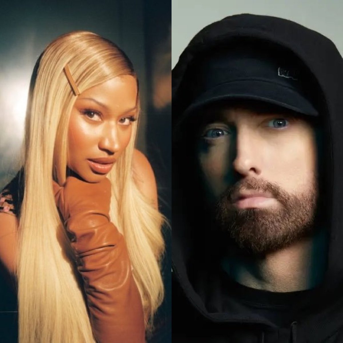 PopBase's tweet photo. Karol G names Nicki Minaj and Eminem as her GOAT rappers in Complex interview with Selena Gomez. https://t.co/hkNR6qKWN2
