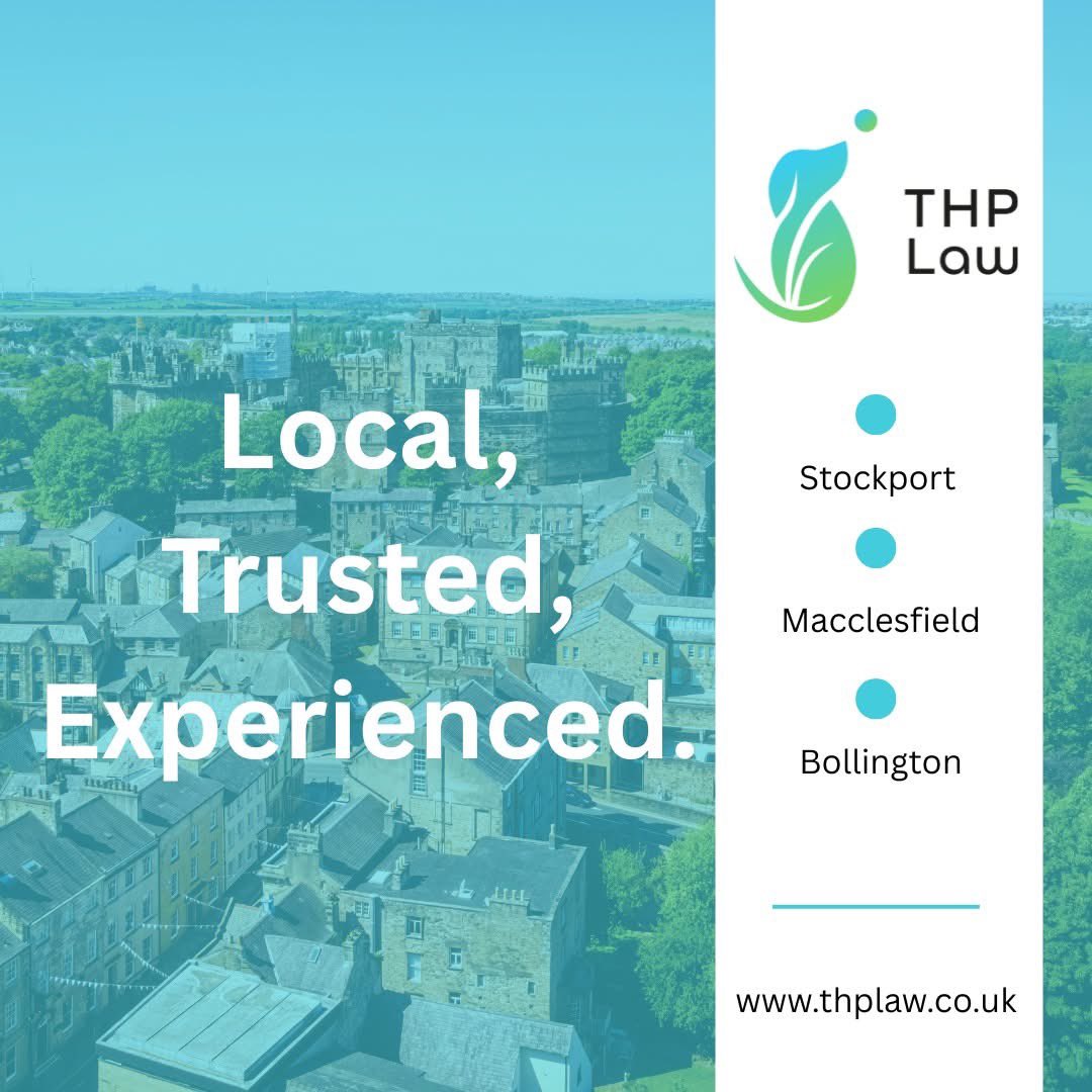 At THP Law, we pride ourselves on being part of the local community in Stockport, Macclesfield &amp; Bollington.

Our firms offer a range of legal services, including Conveyancing, Probate, Estate Planning &amp; Dispute Resolution. #thplaw