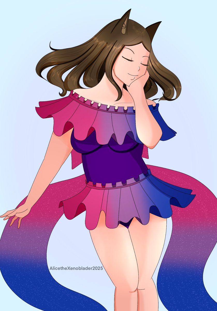 AliceXenoblader's tweet image. Drew up a quick Alice before Pride Month ends!!
Original outfit design by: bsky.app/profile/rivelb…