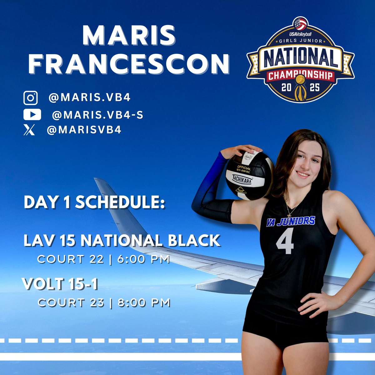 Maris Francescon (@marisvb4) on Twitter photo Canāt wait to be begin nationals TONIGHT!! My team has come so far and Iām looking forward to our last tournament together. #usavnationals #volleyball #4 #classof2028 <a href="/usavolleyball/">USA Volleyball</a> Canāt wait to be begin nationals TONIGHT!! My team has come so far and Iām looking forward to our last tournament together. #usavnationals #volleyball #4 #classof2028 <a href="/usavolleyball/">USA Volleyball</a>