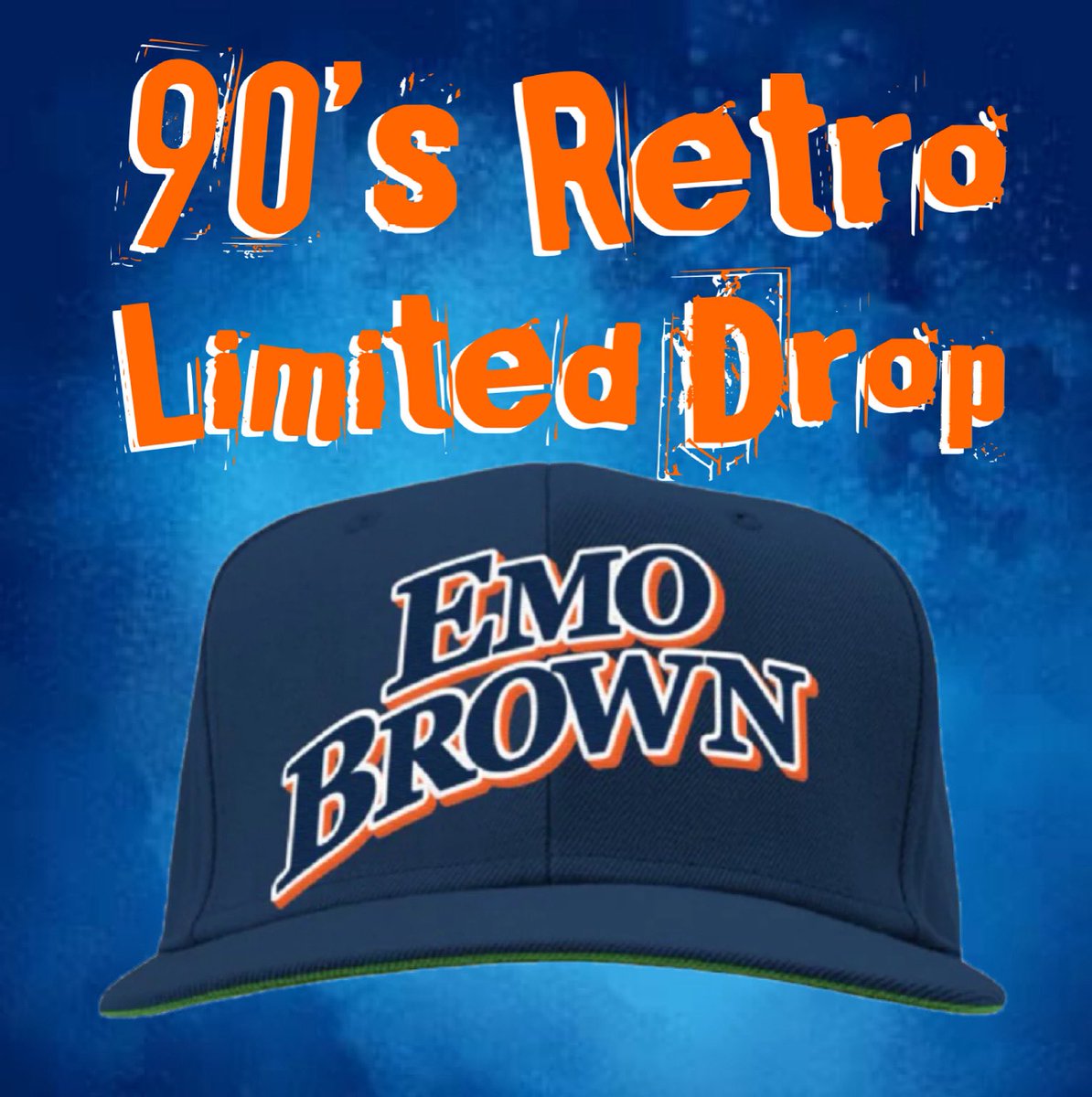 🚨 Hat Drop Alert 🚨 

The EMO BROWN  90’s Throwback Hat is officially live!

Classic blue/orange &amp; embroidered to perfection.

LIMITED DROP. ONE &amp; DONE. 
⚠️ Presale Only – No Restocks.
🎟️ Tap in before it’s too late.
tr.ee/zwiLVOKVRZ &lt;— Pre Order

Asi de Pela’o #EmoBrown