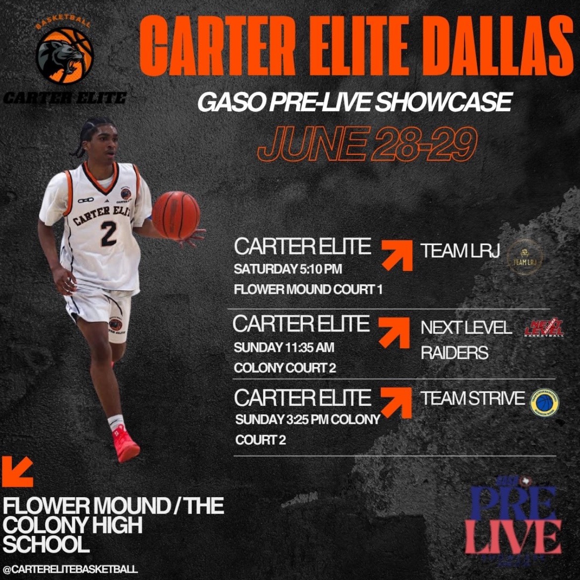 Schedule for the Gaso Pre-live Showcase this weekend, ready to get to work.
<a href="/GASOMass/">Ryan Massad 🔎</a> <a href="/carterelitebbal/">Carter Elite Basketball</a>