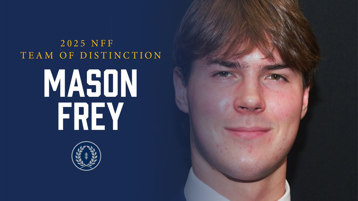NFFNetwork's tweet photo. Congrats to Mason Frey of @fairfieldprep (CT) on being named to the 2025 NFF Team of Distinction!

With a 4.0 GPA, four years of Summa Cum Laude honors &amp; First Team All-State recognition, Mason delivered excellence across the board.

More Info 👇 https://t.co/qRMoUa8aPL https://t.co/uybE9J132A
