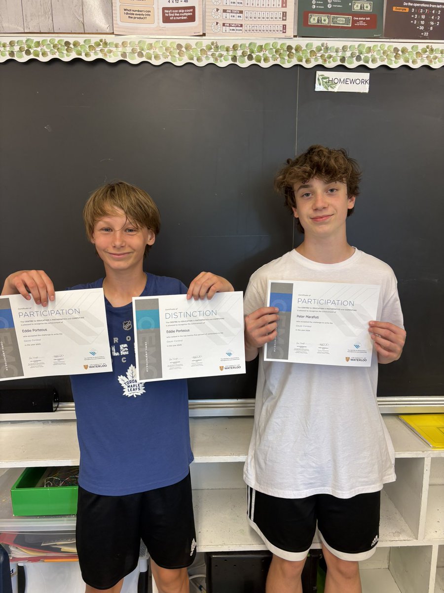 msmacintyree's tweet photo. Congratulations to these two students for completing the Gauss Test! @ctkcatholic https://t.co/utVp3Ip0DA