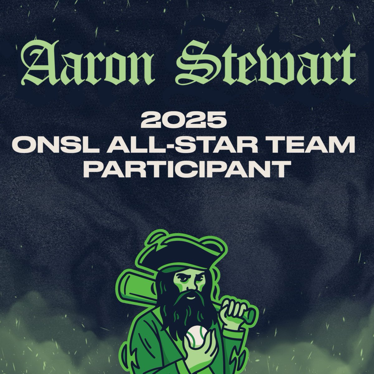 🏴‍☠️Hoist the sails! 🏴‍☠️

Aaron Steward is officially a 2025 ONSL All-Star! ⭐️

The Dutchmen standout earns his spot among the league’s best — a well-deserved honor for a dominant summer. 💪⚾️

Let’s hear it for Aaron!
#FlyingDutchmen #ONSLAllStar #ThisIsONSL #OnSomeShip
