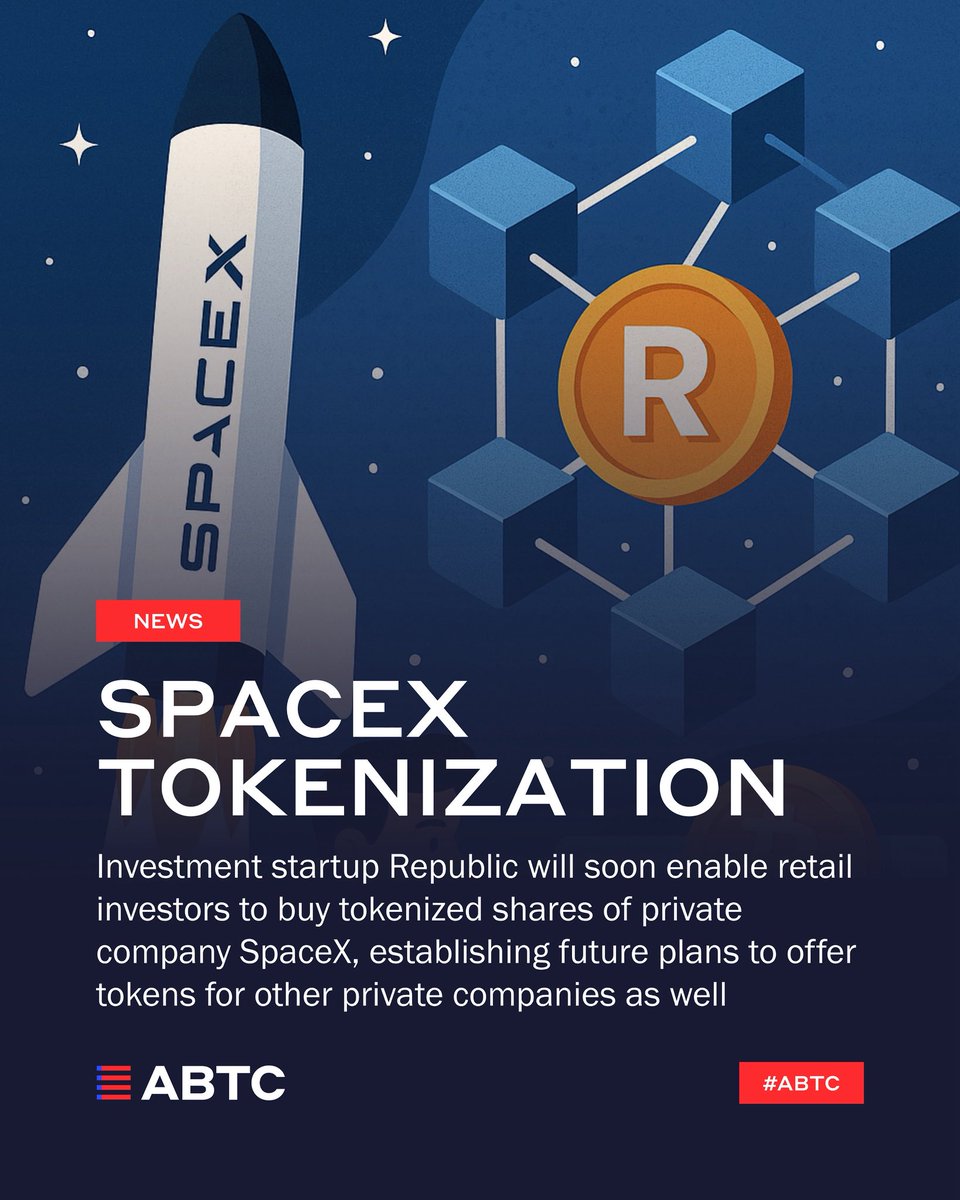 RT @AmericanBTC: Investment startup Republic is launching a token that  gives retail investors exposure to SpaceX by issuing a “tokenized” r…