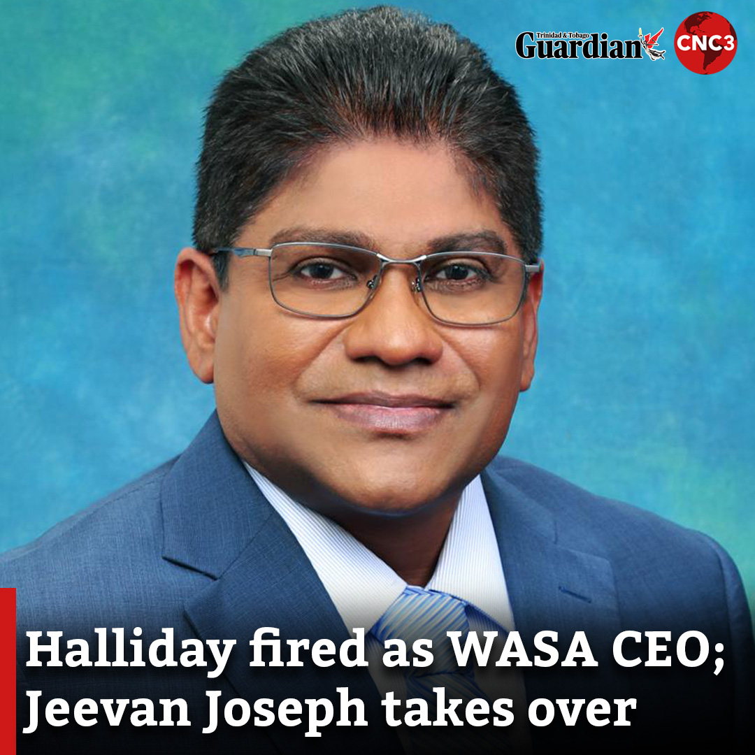 The Water and Sewerage Authority (WASA) has appointed Jeevan Joseph as Acting Chief Executive Officer, effective June 25, 2025.
His appointment follows the removal of Keithroy Halliday by the WASA board.

Read more:
cnc3.co.tt/halliday-fired…