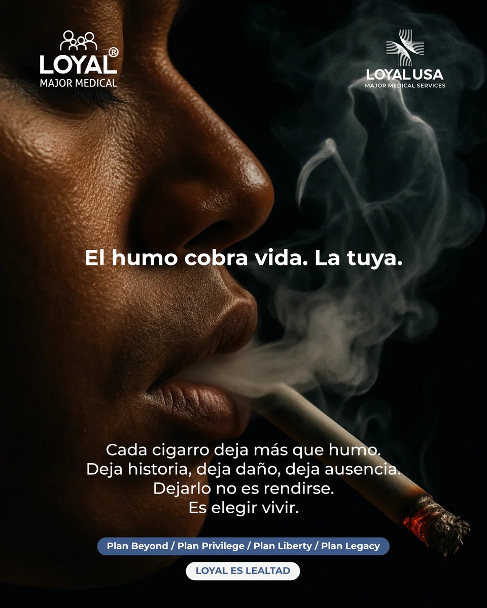 Loyalmajorme's tweet photo. 🇪🇸 Respirar salud también es una decisión.
No dejes que el humo escriba tu final.
#LoyalEsPrevención #SaludReal
🇺🇸Breathing health is a choice too.
Don’t let smoke write your ending.
#LoyalForLife #PreventionMatters https://t.co/Bksn5V89UB