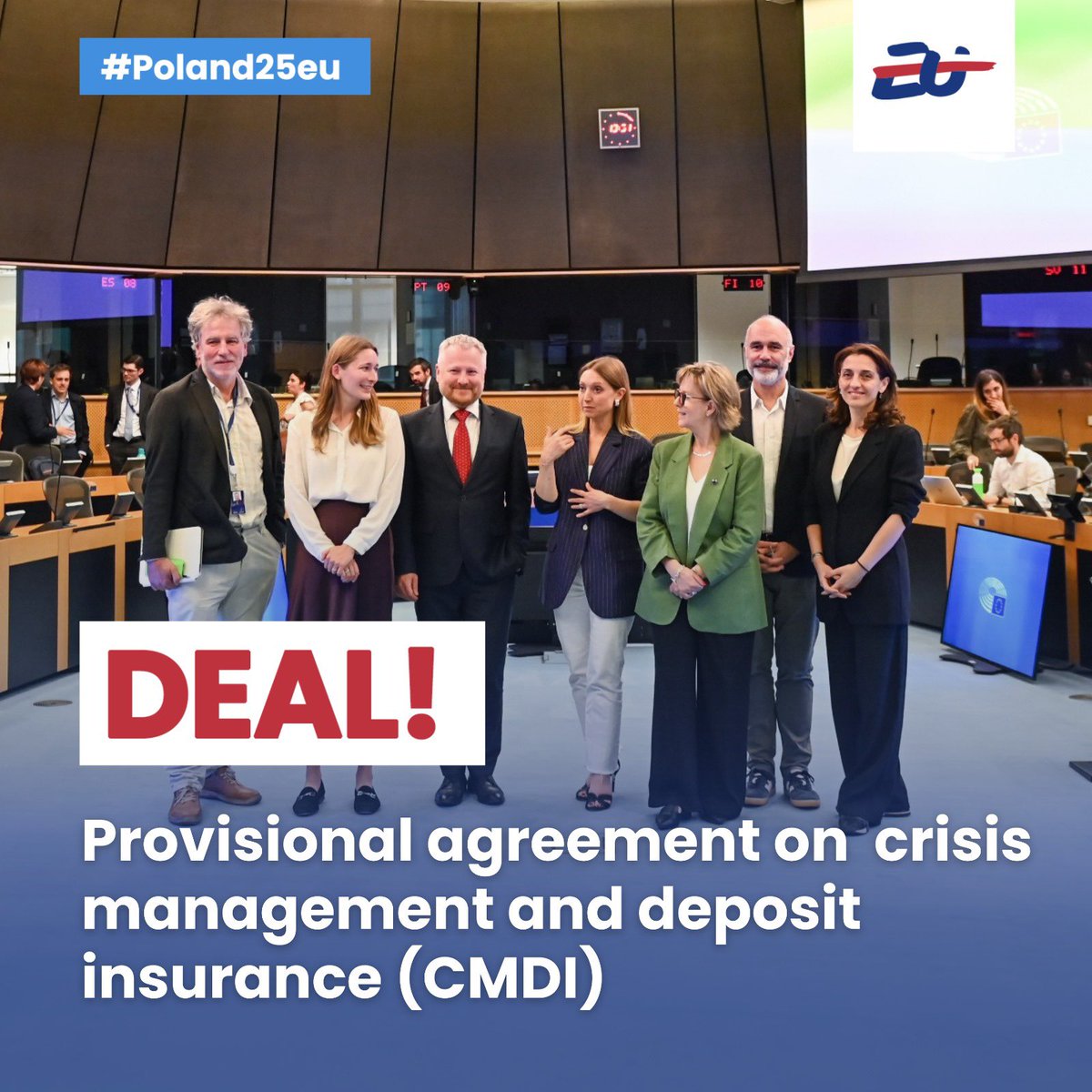 Polish presidency of the Council of the EU (@poland25eu) on Twitter photo Big win for the 🇵🇱 Polish Presidency! <a href="/EUCouncil/">EU Council</a> & <a href="/Europarl_EN/">European Parliament</a> struck a deal on updated EU bank crisis rules. The reform will help resolve smaller banks with industry-funded safety nets, not taxpayer cash. A key step toward the #BankingUnion 💶 Big win for the 🇵🇱 Polish Presidency! <a href="/EUCouncil/">EU Council</a> & <a href="/Europarl_EN/">European Parliament</a> struck a deal on updated EU bank crisis rules. The reform will help resolve smaller banks with industry-funded safety nets, not taxpayer cash. A key step toward the #BankingUnion 💶