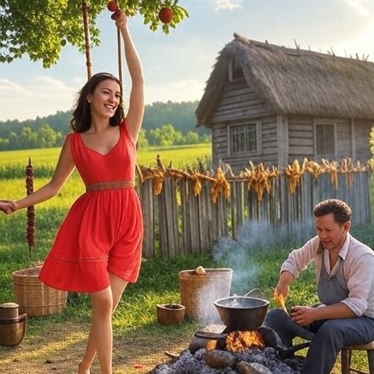 #POEMS 
Beneath the tree where apples gleam,
She dances like a summer dream.
Barefoot joy in scarlet hue,
A ribbon twirls, the sky so blue.
youtube.com/shorts/mp4auuX…