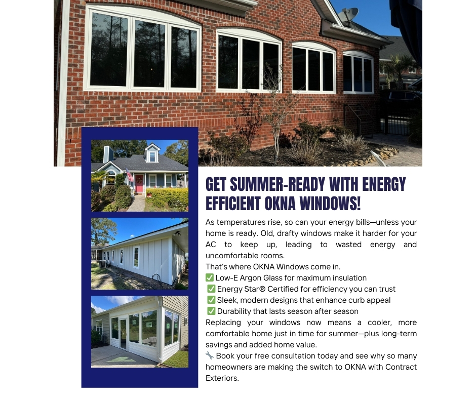 contractxterior's tweet image. Hot air out. Cool comfort in. ☀️
OKNA Windows help beat the summer heat and lower energy bills.

📞 Schedule your free estimate today! (843)-357-9234

#OKNAWindows #WindowReplacement #EnergyEfficientHome #ContractExteriors #SummerSavings #HomeUpgrade #SouthCarolinaHomes