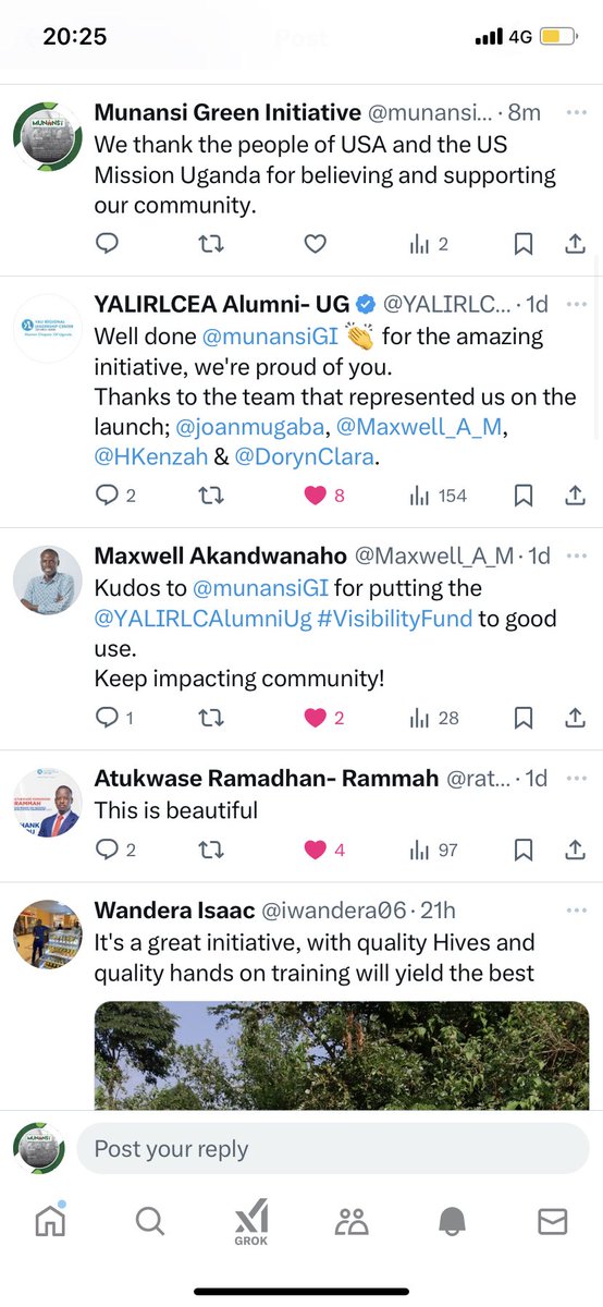 munansiGI's tweet photo. Thank you @USMissionUganda &amp; @YALI 🇺🇸🇺🇬 for supporting the #MunansiHives Project! Your partnership is helping us drive sustainable beekeeping, youth empowerment &amp; community growth. Together, we're creating lasting impact. 
#YALIVisibilityFundPhase4 #BeekeepingForChange https://t.co/ePysxW6Bye