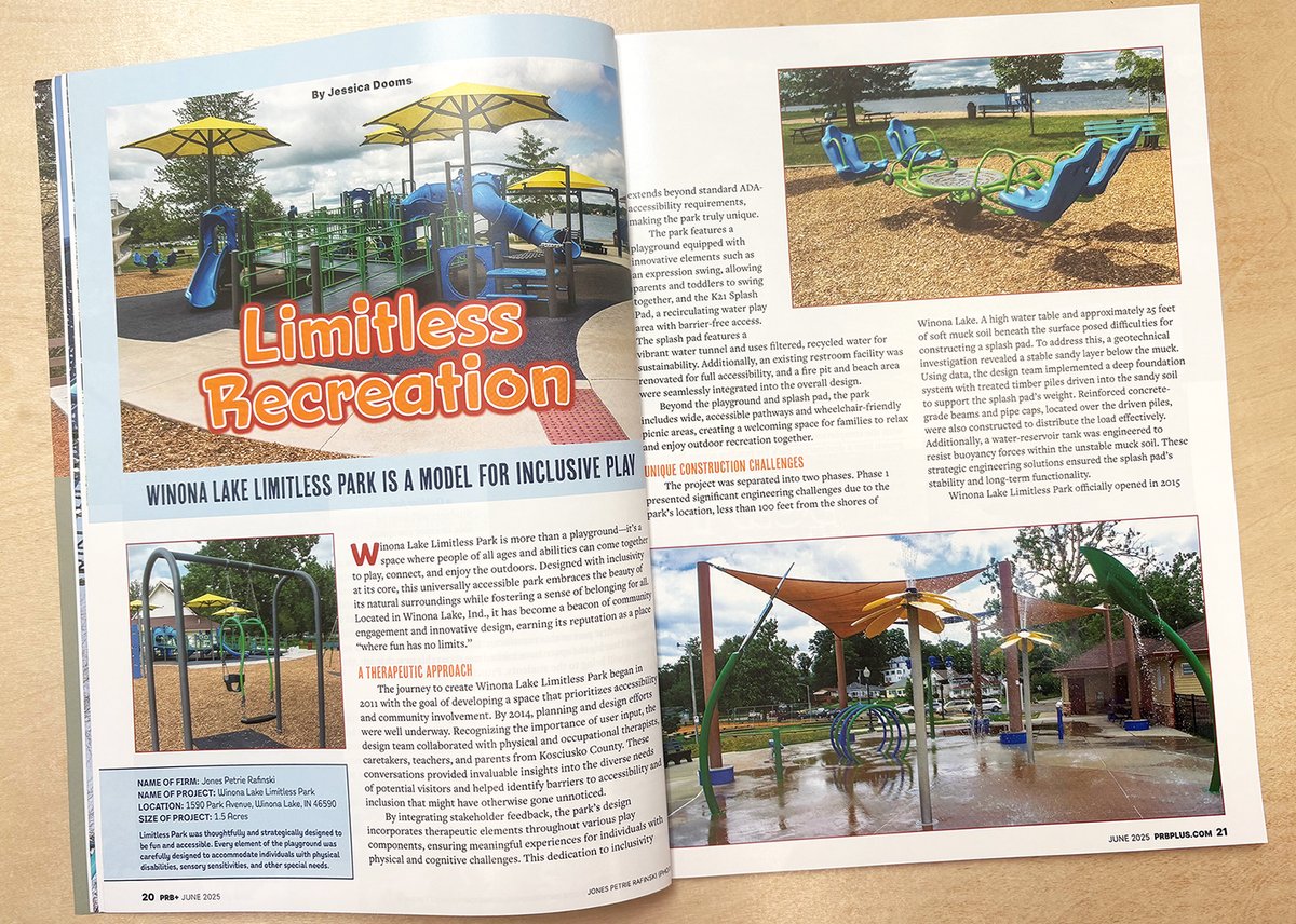 Winona Lake Limitless Park was featured in this month’s edition of PRB (Parks &amp; Rec Business) Magazine!

➡️ Read the article here: loom.ly/UCi2hjY

 #LimitlessFun #WinonaLake #InclusiveDesign