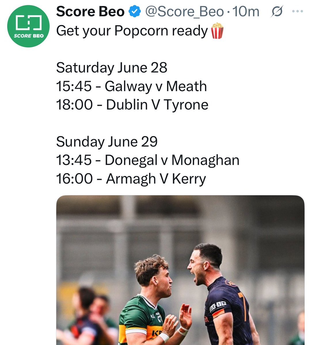 TribesmenGAA's tweet photo. @Score_Beo Any chance you might apologise to supporters who booked trains and hotels for Saturday after your post? https://t.co/KnYh6dDHIc