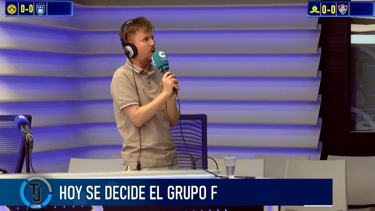 Tiempo de Juego (@tjcope) on Twitter photo 🏟️ ¡Rueda el balón!
🇩🇪 B.DORTMUND 0 - 0 ULSAN 🇰🇷
🏆 Grupo F #MundialDeClubes
#DortmundUlsan
📻 COPE+ | Cope.es | APP
🔴YT youtube.com/watch?v=mgdPSV…
🎙️ <a href="/Iavilescasco/">Isaac Avilés</a>
✈️ <a href="/millangenzor/">Luis Millán Genzor</a> 🏟️ ¡Rueda el balón!
🇩🇪 B.DORTMUND 0 - 0 ULSAN 🇰🇷
🏆 Grupo F #MundialDeClubes
#DortmundUlsan
📻 COPE+ | Cope.es | APP
🔴YT youtube.com/watch?v=mgdPSV…
🎙️ <a href="/Iavilescasco/">Isaac Avilés</a>
✈️ <a href="/millangenzor/">Luis Millán Genzor</a>