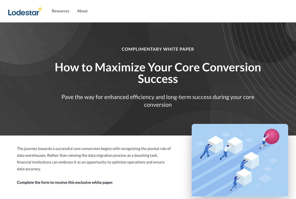 Check out Lodestar's new white paper "How to Maximize Your Core Conversion Success" on our CU Knowledge Hub page for #creditunions #financialservices ... bit.ly/4ehbFFo