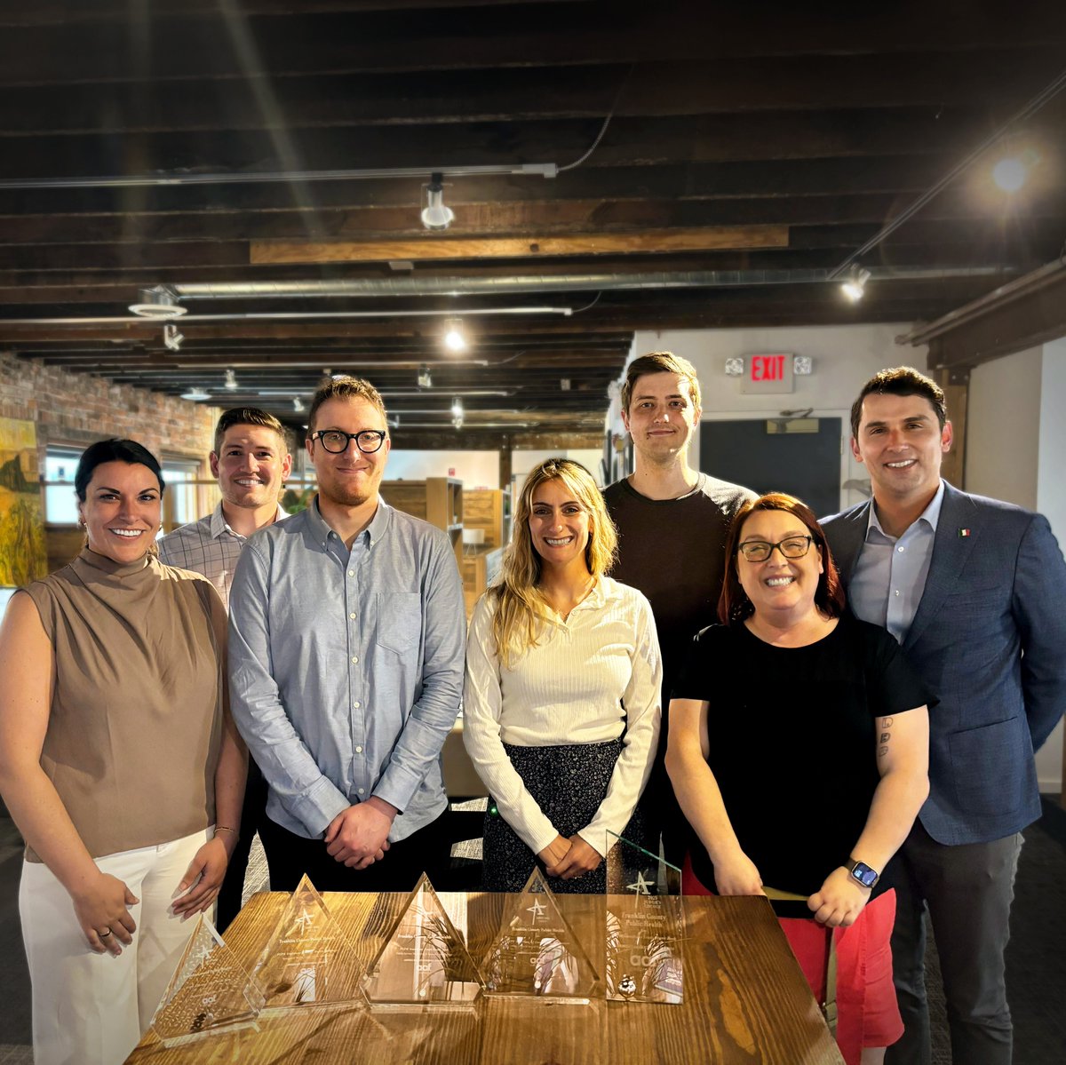 We were excited to have our friends from <a href="/FC_PublicHealth/">Franklin County PH</a> at Origo today to celebrate the <a href="/aafcolumbus/">AAF Columbus</a> ADDY Awards we won this year for the Guardians of Good Health campaign. We are grateful to have such collaborative partners that we work with to create such inspirational work❤️