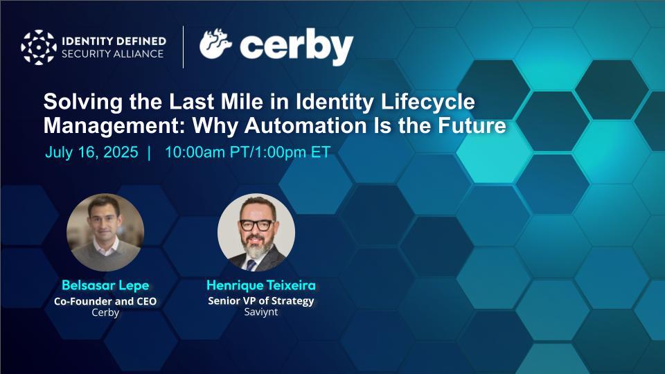 IDSA (@idsalliance) on Twitter photo Learn how @Saviynt + <a href="/CerbyHQ/">Cerby</a> are solving the “last mile” of identity governance—no APIs or SCIM needed.
Register for the webinar today: bit.ly/408miEC Learn how @Saviynt + <a href="/CerbyHQ/">Cerby</a> are solving the “last mile” of identity governance—no APIs or SCIM needed.
Register for the webinar today: bit.ly/408miEC