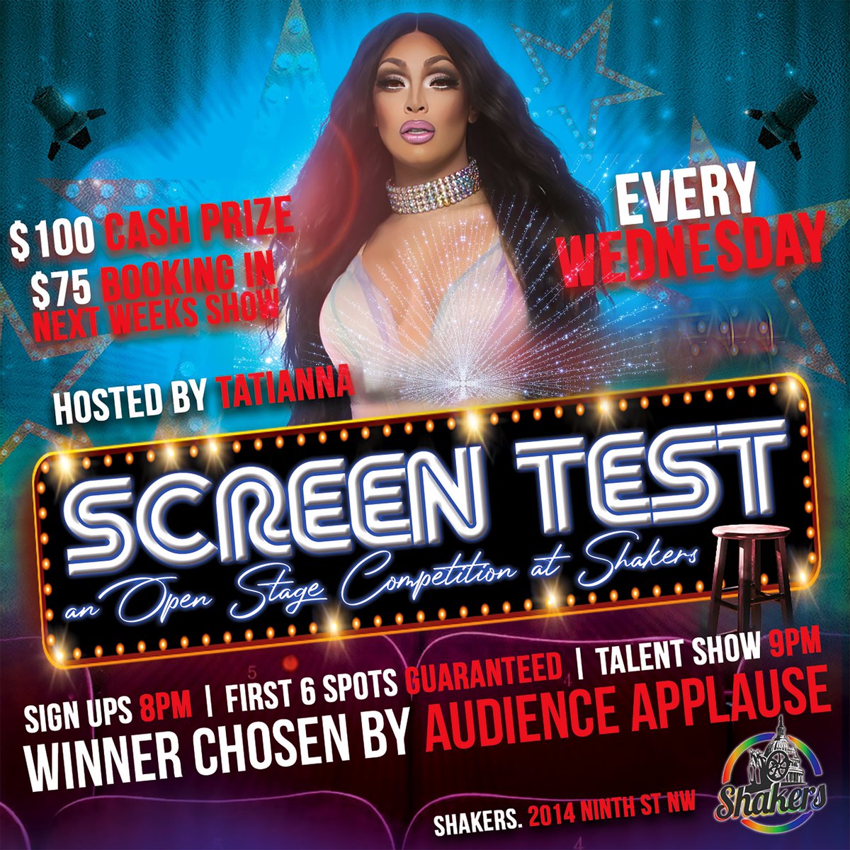 Last Screen Test of Pride Month! Sign ups start at 8 and show starts at 9! See you TONIGHT DC! 🏳️‍🌈🏳️‍🌈🏳️‍🌈