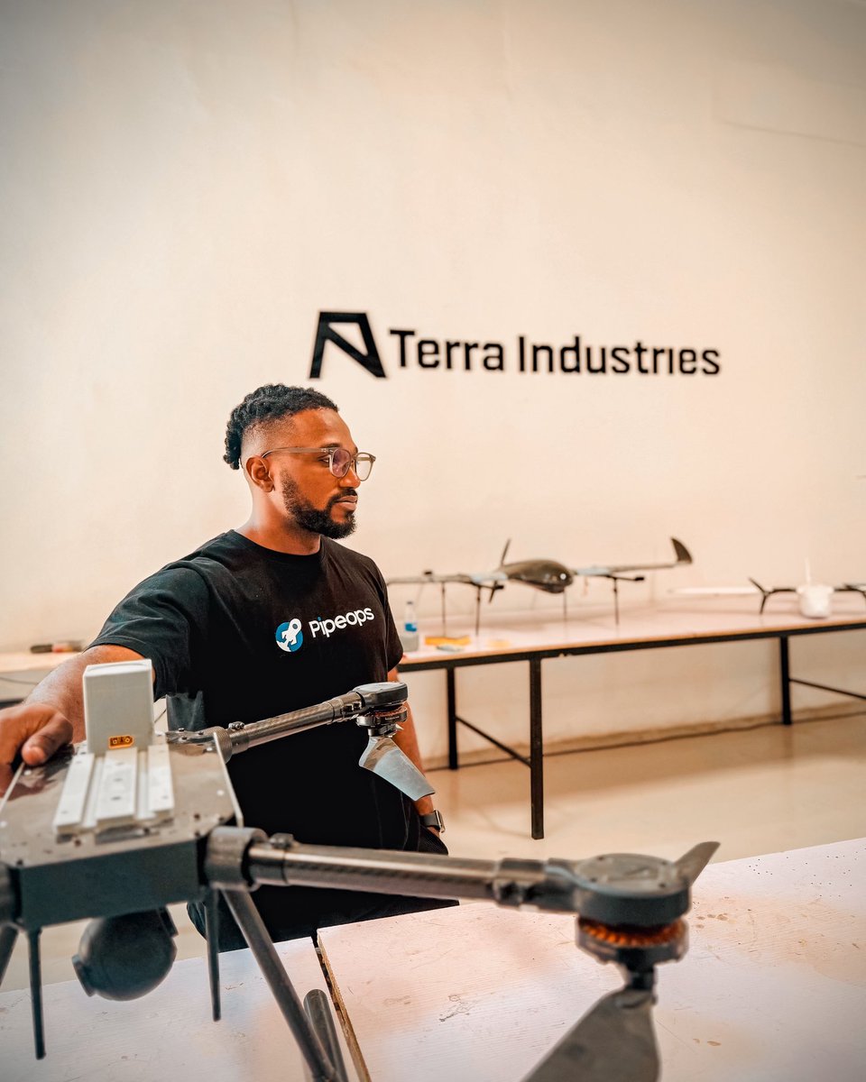 Spent some time with our partner <a href="/Terrahaptix/">Terra Industries</a> in Abuja this week and it was pure deep tech heaven.

From advanced defence systems and next-gen UAVs to ArtemisOS, their work on real-time threat intel and autonomous systems is mind-blowing.

Proud to have <a href="/pipeopshq/">PipeOps (Techstars NOLA '23)</a> powering their