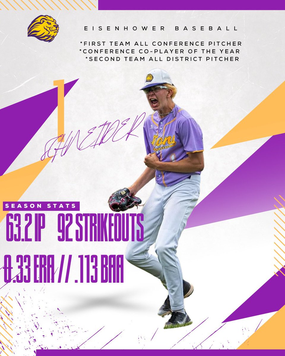 Shout out to Cal Schneider for the season he had as a Sophomore!

IP: 63.2
SO: 92
ERA: 0.33
BAA. .113
First Team All Conference 
Conference Co-Player Of The Year
Second Team All District First
State Champion 🏆💍