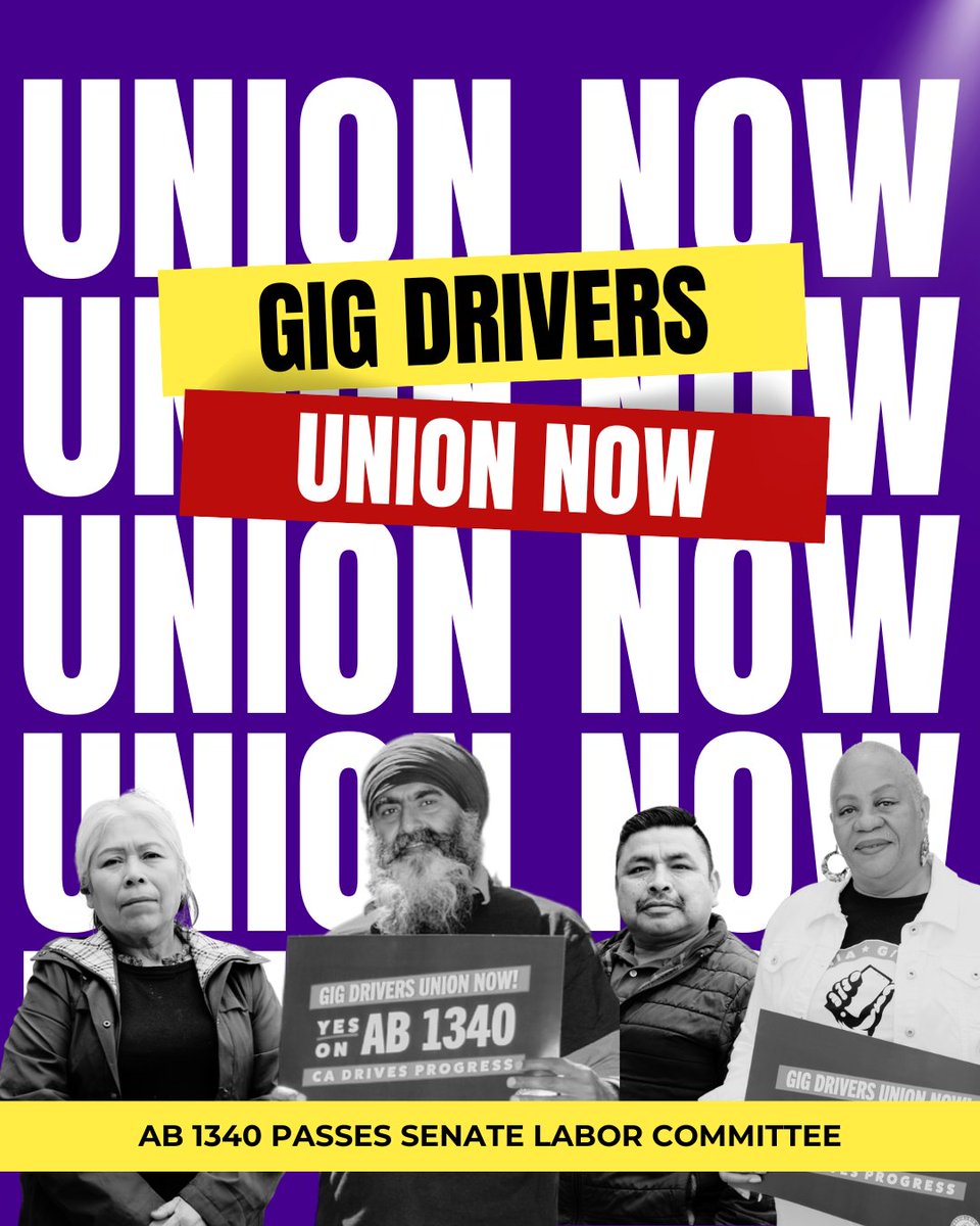 seiucalifornia's tweet image. Another major win for California rideshare drivers! #AB1340 just passed out of #CaLeg Senate Labor Committee — bringing 800,000+ Uber & Lyft drivers one step closer to a union and a real voice on the job. #cagigunion