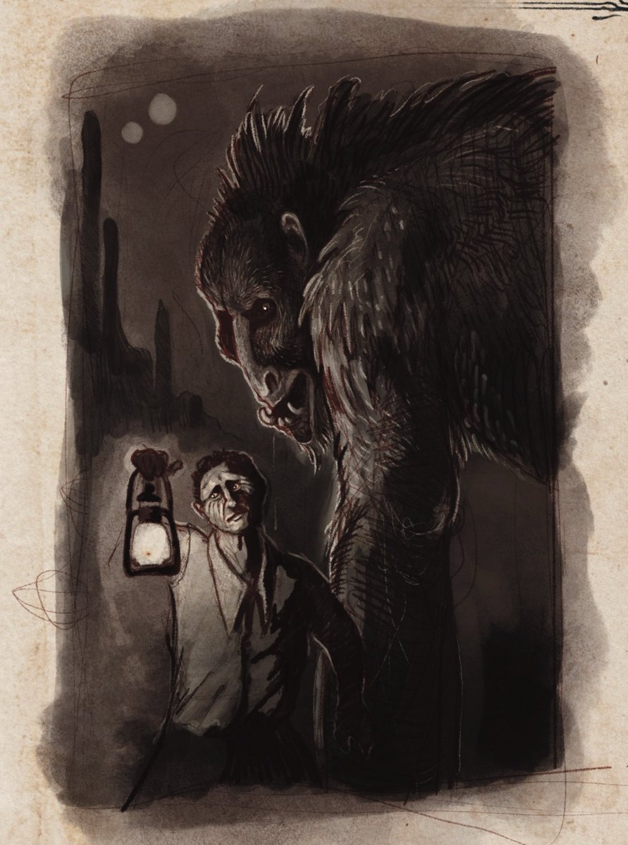 sawyerleeart's tweet image. Don’t inspect that strange noise in the dark!
For their great size, Strangler Giants are quiet & stealthy. While they may approach the town to catch a tamed, unaware dragon, they won’t turn down a curious human, who they pop like a soda can.