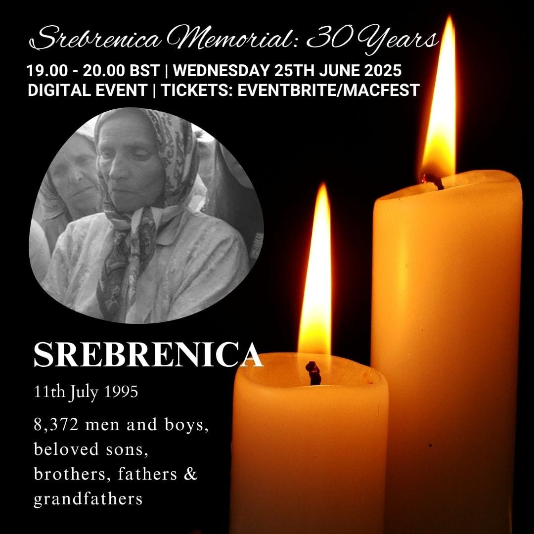 #macfest2025 - happennig now Remembering #Srebrenica survivors are sharing  their heartbreaking stories of resilience and loss. A powerful tribute to ensure we never forget #genocide 
<a href="/QaisraShahraz/">Qaisra Shahraz MBE JP</a> <a href="/MACFESTUK/">Muslim Arts & Culture Festival</a>
#Srebrenica30 <a href="/SrebrenicaMC/">Srebrenica Memorial Center</a>
#Srebrenicagenocide 
#SrebrenicaMemorial