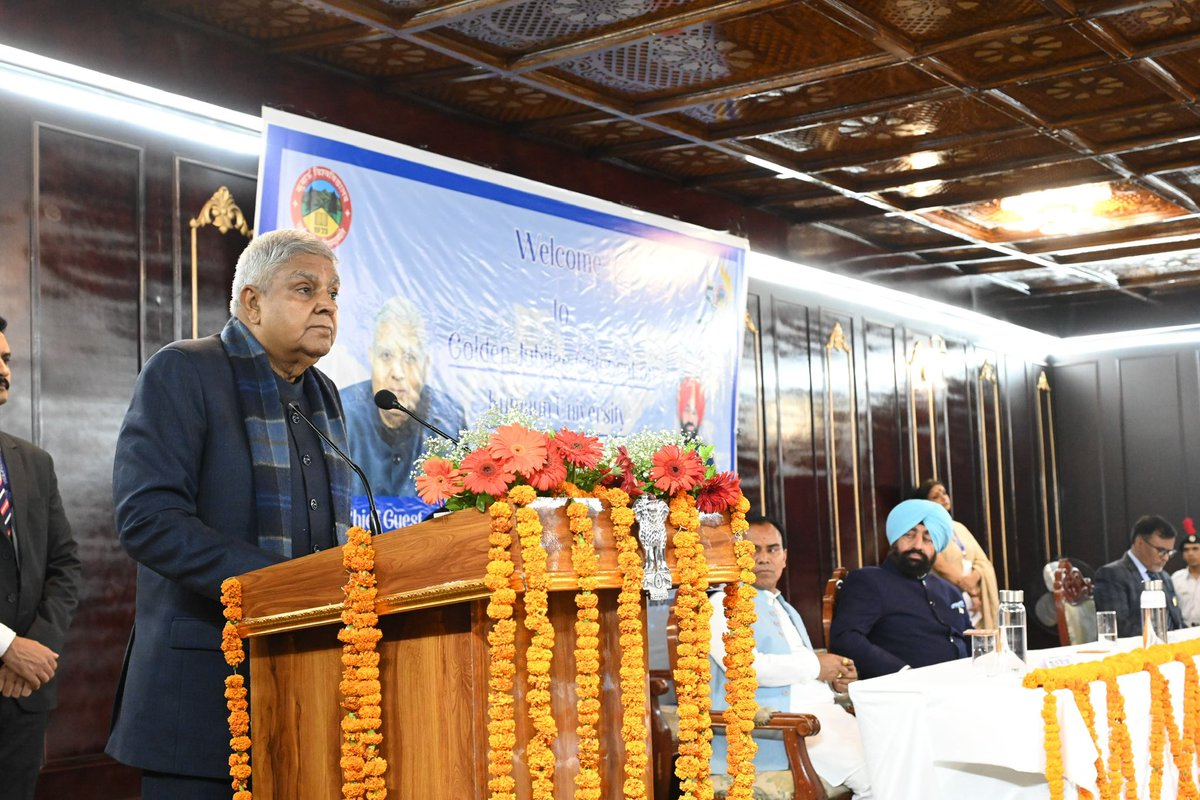 Akashvani News Uttarakhand 🇮🇳 (@airnews_ddn) on Twitter photo Vice-President #Jagdeep_Dhankhar addressed the gathering during the Golden Jubilee celebration of Kumaun University in Nainital, Uttarakhand today.
<a href="/LtGenGurmit/">LT GEN GURMIT SINGH, PVSM, UYSM, AVSM, VSM (Retd)</a> <a href="/drdhansinghuk/">Dr.Dhan Singh Rawat</a> <a href="/DiwanProf/">Prof Diwan S Rawat</a> <a href="/SaritaAryaBJP/">Sarita Arya</a>
<a href="/ram_singhkaira/">Ram Singh Kaira (मोदी का परिवार)</a> <a href="/AIRNewsHindi/">आकाशवाणी समाचार</a>
#KumaunUniversity <a href="/PIBDehradun/">PIB in Uttarakhand</a> <a href="/VPIndia/">Vice-President of India</a> Vice-President #Jagdeep_Dhankhar addressed the gathering during the Golden Jubilee celebration of Kumaun University in Nainital, Uttarakhand today.
<a href="/LtGenGurmit/">LT GEN GURMIT SINGH, PVSM, UYSM, AVSM, VSM (Retd)</a> <a href="/drdhansinghuk/">Dr.Dhan Singh Rawat</a> <a href="/DiwanProf/">Prof Diwan S Rawat</a> <a href="/SaritaAryaBJP/">Sarita Arya</a>
<a href="/ram_singhkaira/">Ram Singh Kaira (मोदी का परिवार)</a> <a href="/AIRNewsHindi/">आकाशवाणी समाचार</a>
#KumaunUniversity <a href="/PIBDehradun/">PIB in Uttarakhand</a> <a href="/VPIndia/">Vice-President of India</a>