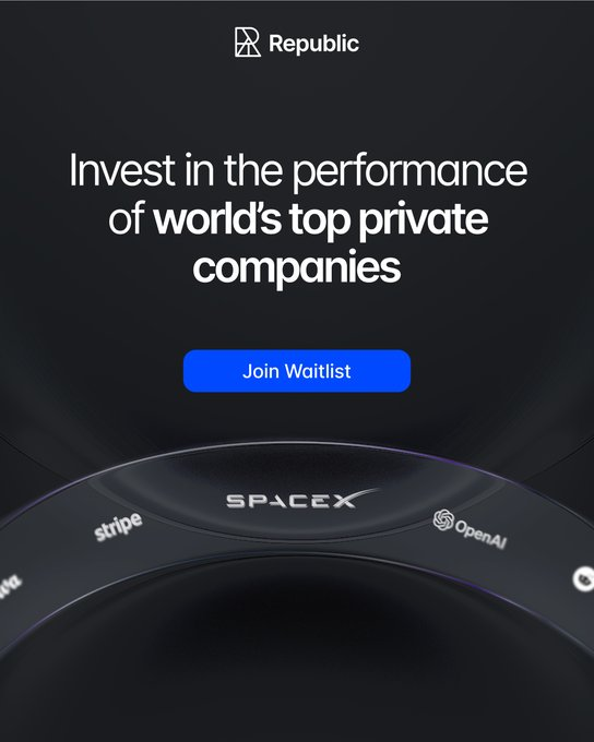 🪞 @JoinRepublic introduces Mirror Tokens—price-tracking assets for top private companies

First up: rSpaceX, launching on @Solana for exposure to <a href="/SpaceX/">SpaceX</a> performance

Could this unlock a new frontier in tokenized access to private markets?