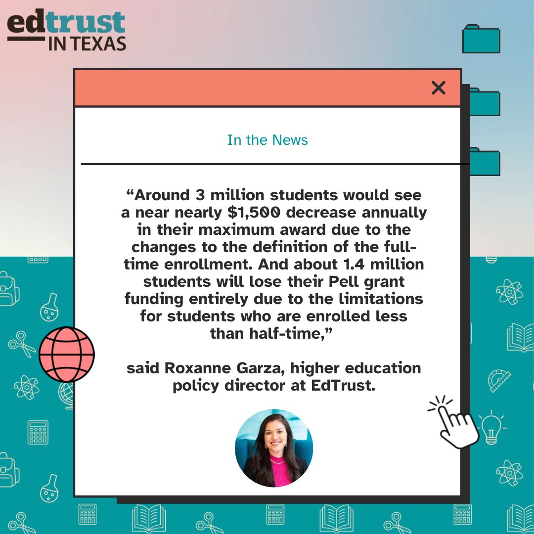 Restricting Pell Grants based on enrollment status could cut aid for millions. Roxanne Garza of <a href="/EdTrust/">EdTrust</a> warns the changes would especially hurt part-time and community college students who already face steep financial barriers. #PellGrant #EdTrust #EdTrustTX #TXed
