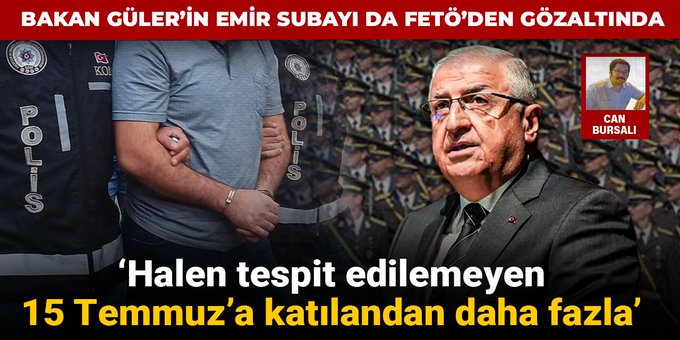 Halk TV (@halktvcomtr) on Twitter photo ‘Halen tespit edilemeyen, 15 Temmuz’a katılandan daha fazla’: Bakan Güler’in emir subayı da FETÖ’den gözaltında
✒️ Haber: Can Bursalı (<a href="/CanBursali/">Can Bursalı</a>)
halktv.com.tr/gundem/halen-t… ‘Halen tespit edilemeyen, 15 Temmuz’a katılandan daha fazla’: Bakan Güler’in emir subayı da FETÖ’den gözaltında
✒️ Haber: Can Bursalı (<a href="/CanBursali/">Can Bursalı</a>)
halktv.com.tr/gundem/halen-t…