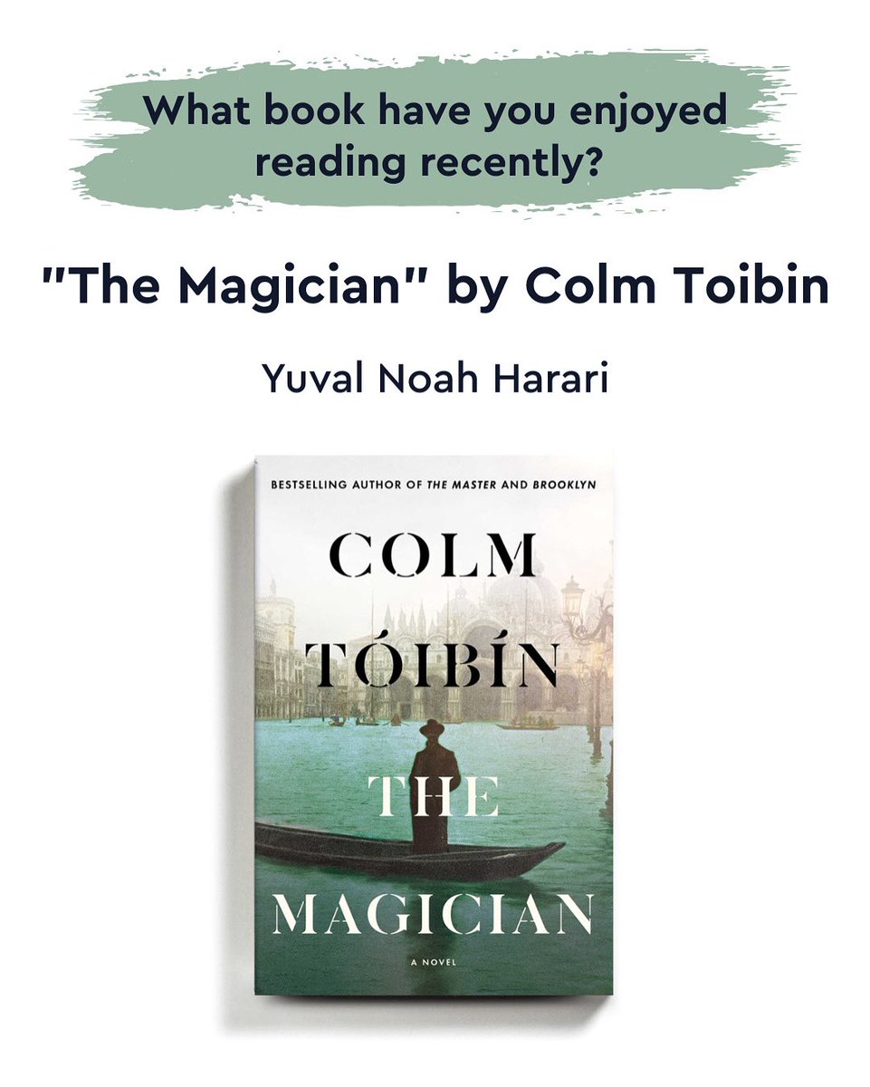 harari_yuval's tweet image. Colm Toibin’s The Magician tells a fictionalized story of Thomas Mann’s life. It evokes a world of repression and brilliance, politics and art, inner life and historical drama. It’s both intimate and sweeping, offering a lens into how great literature emerges from the chaos of…
