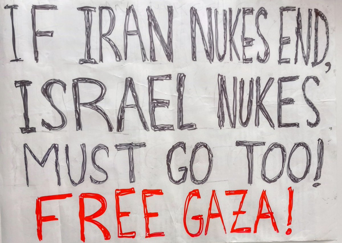Piers_Corbyn's tweet photo. Report on Mon 23June
- Palestine Action, then Parliament SkyCons
1. We joined the Palestine Action protest by Trafalgar sq (St Martin's) against the absurd govt ruling they are to be deemed a "terrorist" organisation and FOR GAZA.
We carried this new placard to great support: https://t.co/LZ7HxzjUjd