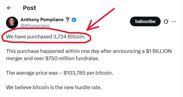 EyeOnChain's tweet image. Here’s what’s really behind Bitcoin’s sudden surge over the past two days — and it’s all about one name: #ProCap.

On June 23, ProCap announced a massive $1 billion merger and revealed they had already raised over $750 million to back it. Just hours later, they put their money to…