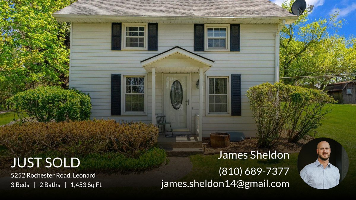 CBP_PortHuron's tweet photo. If you're considering selling your home, we should talk! Take a look at this recently sold listing in Leonard! Give me a call at (810) 689-7377 if you're ready to talk.

#PortHuron #MIchiganRealty #RealEstate #Realtor #WhyHRC https://t.co/uVWUfnz7aw https://t.co/1ayutVDIf4