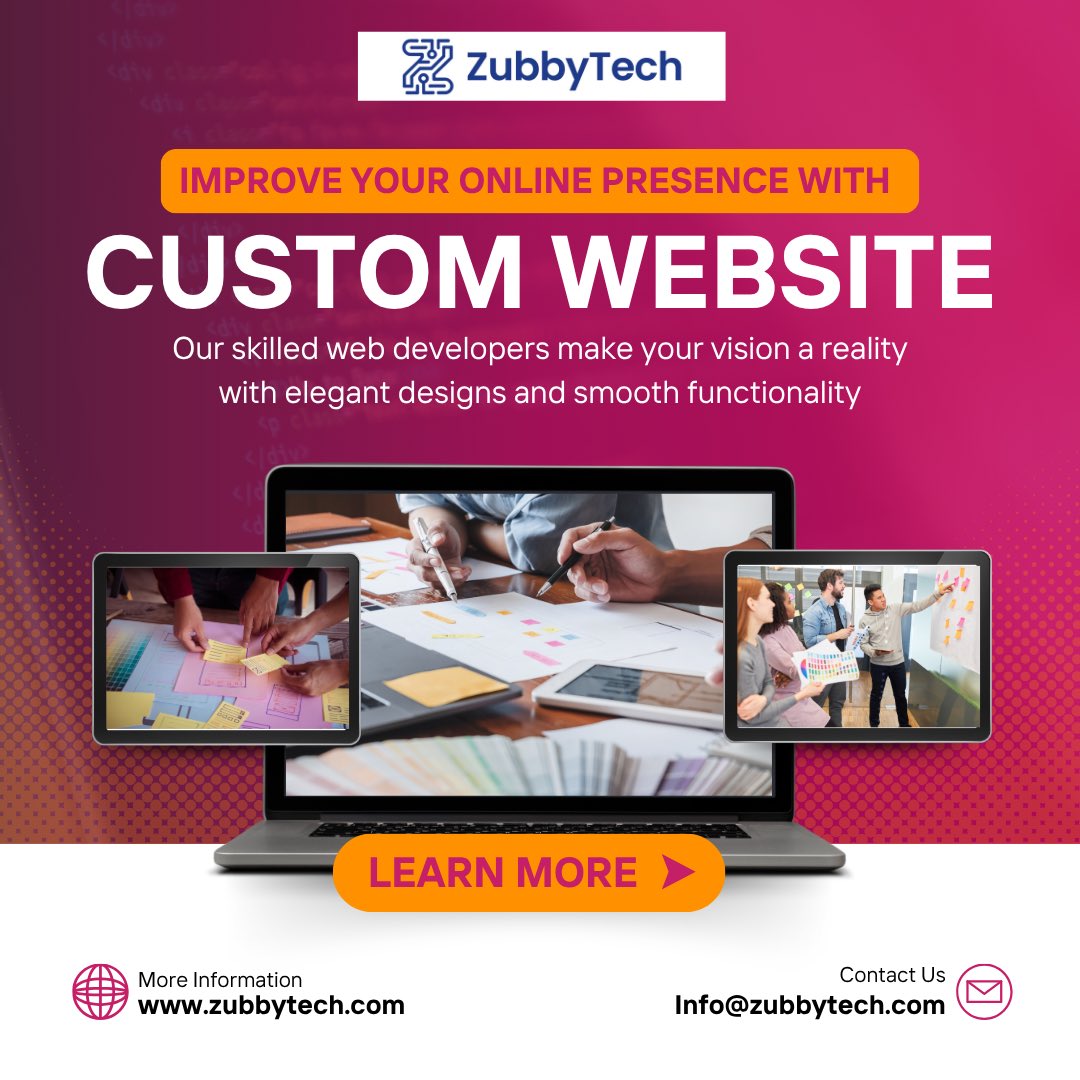 zubbytech_'s tweet photo. 🌟 Spark your week with ZubbyTech! Ignite a digital revolution with our Expert Web Development Services, crafted into a unique online platform for your businesses. 

To get started 

🤝

Click the link on our bio to visit our website. https://t.co/gNu5lTylud