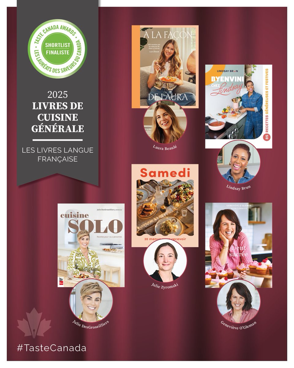 Taste Canada🇨🇦 (@tastecanada) on Twitter photo Présentation des finalistes des Prix Saveurs du Canada 2025 dans la catégorie Livres de cuisine générale, catégorie langue française! <a href="/GuySaintJean/">Guy Saint-Jean</a> @EditionsPresse <a href="/GOGleman/">Geneviève O'Gleman</a> <a href="/Editions_Homme/">Les Éditions de l'Homme</a>
🔗Pour voir la liste complète, visitez: l8r.it/1wZy
#TasteCanada Présentation des finalistes des Prix Saveurs du Canada 2025 dans la catégorie Livres de cuisine générale, catégorie langue française! <a href="/GuySaintJean/">Guy Saint-Jean</a> @EditionsPresse <a href="/GOGleman/">Geneviève O'Gleman</a> <a href="/Editions_Homme/">Les Éditions de l'Homme</a>
🔗Pour voir la liste complète, visitez: l8r.it/1wZy
#TasteCanada