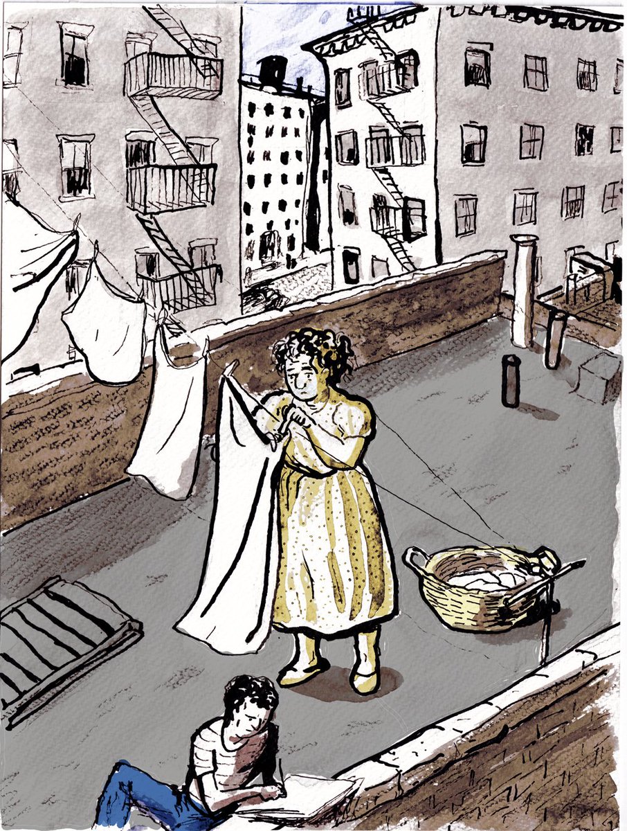DanMazurComics's tweet photo. WILL EISNER: A COMICS BIOGRAPHY character design. Will's mother, Fanny: on a boat, age 25, and later as a young mom. I did a straight study from the earlier one. The rooftop drawing is a concept study, for a scene that didnt end up in book, coming from @nbmgraphicnovels #comics https://t.co/uL2OsYz9C2