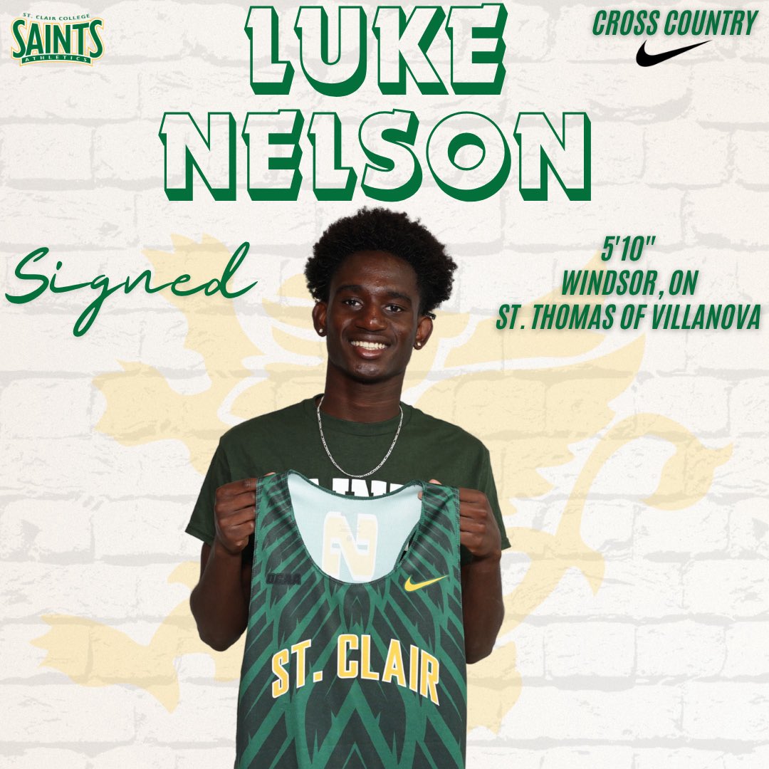 Saints Athletics (@stclairsaints1) on Twitter photo <a href="/stclairsaints1/">Saints Athletics</a> Cross-Country add another local speedster for 2025 with the signing of 5’10” Luke Nelson (Windsor, ON/St. Thomas of Villanova) saintsathletics.ca/sports/xc/2024… <a href="/stclairsaints1/">Saints Athletics</a> Cross-Country add another local speedster for 2025 with the signing of 5’10” Luke Nelson (Windsor, ON/St. Thomas of Villanova) saintsathletics.ca/sports/xc/2024…
