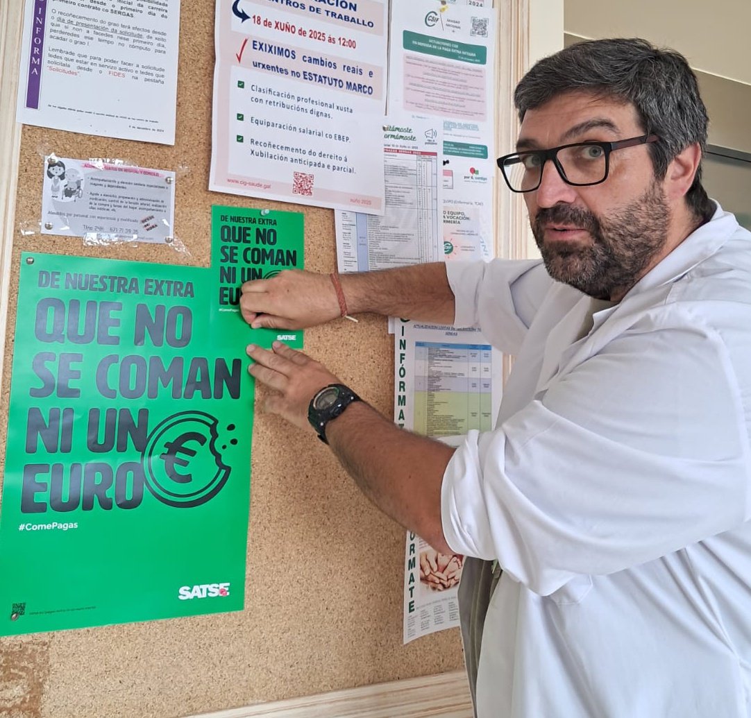 Satse_Coruna's tweet photo. De nuestra extra, que no se coman ni un euro!
Nos vemos mañana en la concentración que convocamos para reclamar nuestras extras íntegras.
🗓️ 26 de junio 
⏰ 11 h
🏥Entrada principal del Hospital Universitario de Santiago de Compostela.
¡Únete contra los #ComePagas ! https://t.co/TerMgLOwF1